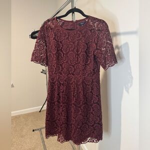 Madewell Burgundy Lace Midi Dress